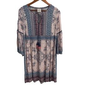 Knox Rose bell sleeve boho baby‎ doll festival ladies dress size XS